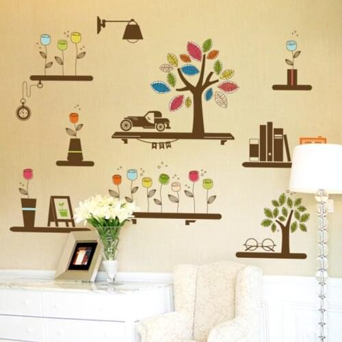 Plant Flower Wall Stickers for Girls Room Living Room Bedroom Decoration Rental House Sofa Background Art Wall Decal Home Decor