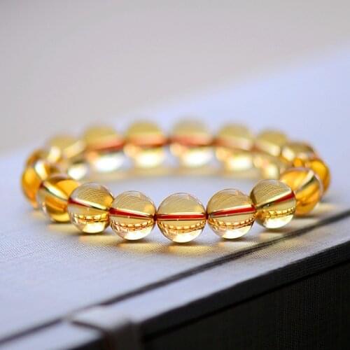 Natural yellow crystal bracelet lucky male Women accessories