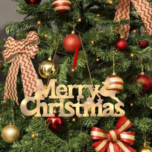 Christmas Ornament Lamp Room Decor Merry Christmas Letter LED Light Christmas Tree Hanging Lights Home Party Decoration