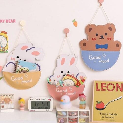 Cute Bear Shaped Storage Hanging Bag Wall Mounted Debris Storage Bag Cartoon Wardrobe Sundries Storage Bag
