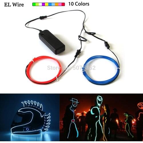 GZYUCHAO EL Night Glow Flash EL Wire Rope Tube Helmet Costume Decor Waterproof LED Strip Neon Light LED Lamp For Christmas Party