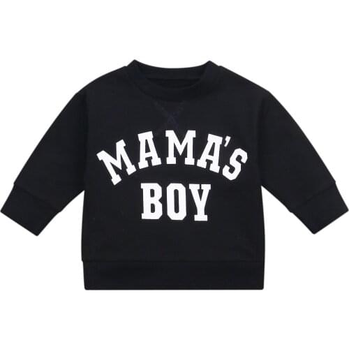 Loose Infant Kids Baby Boys Girls Sweatershirt, Long Sleeve Round Neck Lettering Sweatershirt for Autumn Early Winter 6M to 4T