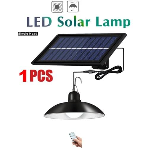 Remote 30 led 2 head Retro Lampshade Solar Pendant LED Light Outdoor Indoor Solar Lamp Line Lighting For Home Camping Garden Yar