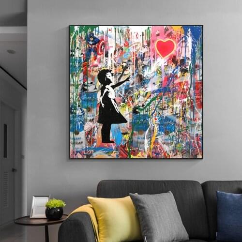 Street Graffiti Art Banksy Art Pop Art Canvas Painting Abstract Posters and Prints Wall Art Pictures for Living Room Home Decor