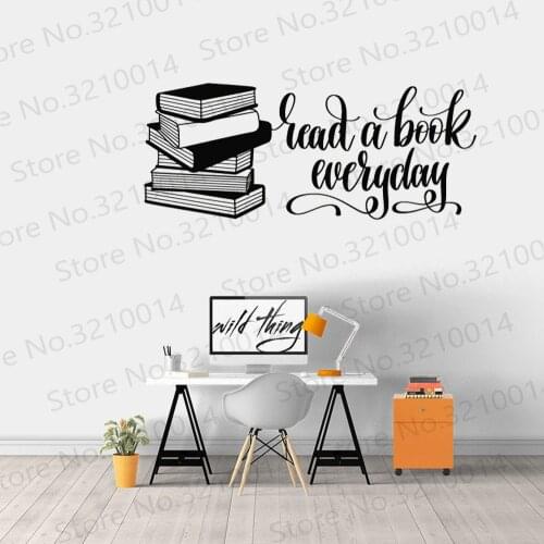 Vinyl Wall Decal Phrase Read Book Everyday Library Reading Room Stickers Mural PW720