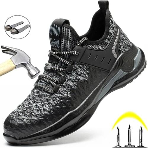Safety Boots Indestructible Steel Toe Cap Safety Shoes Work Sports Shoes Mens Lightweight And Comfortable Work Large Size Mens