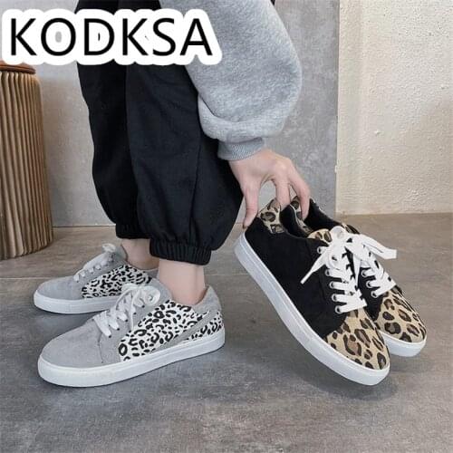 Womens Casual Shoes Spring 2021 Fashion European And American Patchwork Lace Leopard Print Flat Retro Single Shoes