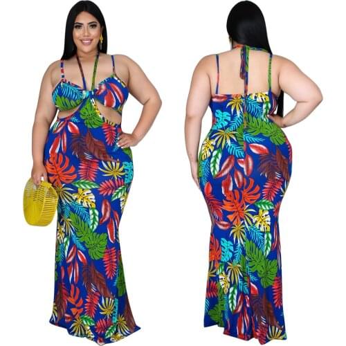 2021 Ins Internet Celebrity Famous Women Dress Sling Backless Strapless Flower Print