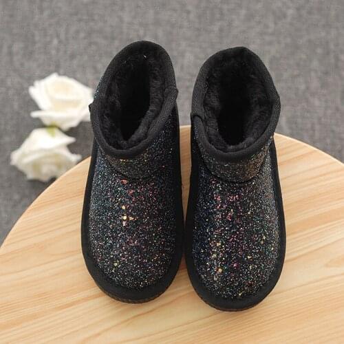 Winter Childrens Non-slip Snow Boots Baby Girls 2020 Fashion Sequined Warm Cotton Shoes New Casual Short Boots D998