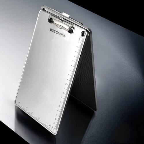 1pc A4 Aluminum Alloy Folder Board Binder Clip Non-slip with Scale Folder Board Writing Pad Metal Plate Clip Office Stationery