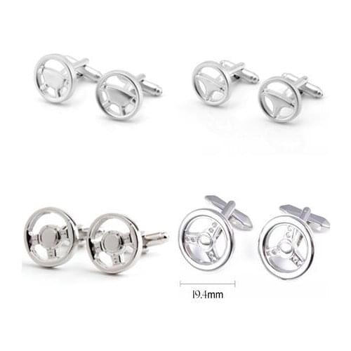 10pairs/lot Copper Steering Wheel Cufflinks Racing Car Wheel Cuff Links Mens Jewelry Accessory Gift Wholesale