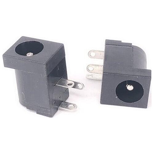 10Pcs DC-005 Black DC Power Jack Socket Connector DC005 5.5*2.1mm 2.1 socket Round the needle