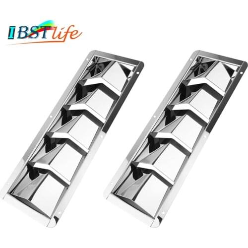 2PCS 5 Slots Stainless Steel 304 Boat Marine Square Air Louver Vent Grille Ventilation Louvered Ventilator Grill Cover