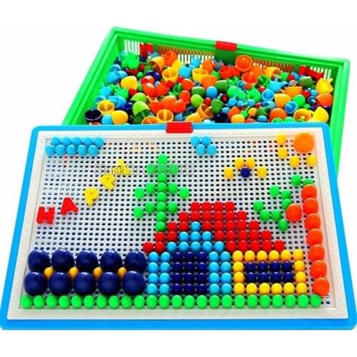 Plastic nail composite picture creative mosaic kit diy puzzle toy for kids children 296pcs Toy