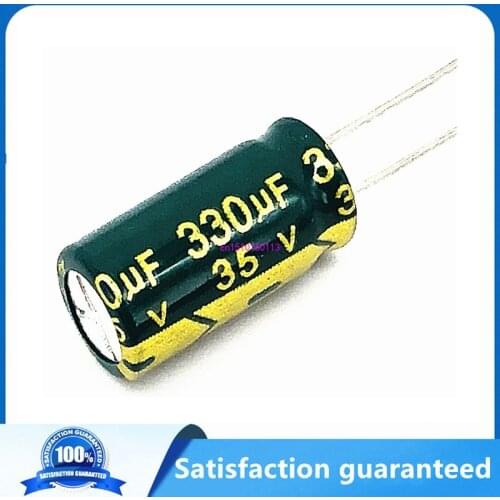 50pcs/lot T26 35v 330UF aluminum electrolytic capacitor size 8*16mm 330UF35V 20