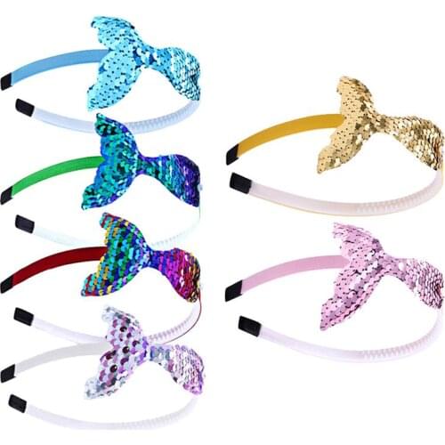 6pcs Mermaid Tail Hair Hoops Cosplay Headband Girl Headdress Party HeadwearHeaddress Headband for Child Kids