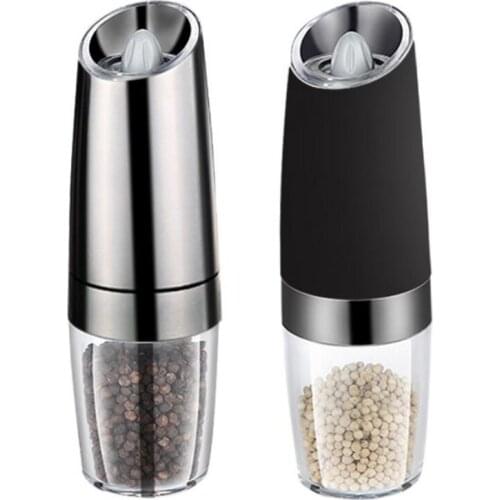 Automatic Gravity Induction Salt and Pepper Grinder Kitchen Spice Adjustable Grinder Tools Electric Pepper Mill with LED Light