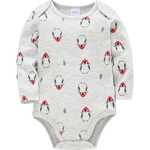 Cartoon Penguin Newborn Baby Boys Bodysuit Autumn Kids Jumpsuit bebe fille Cotton Infant Baby Girls Sleepers Toddler Pjiamas