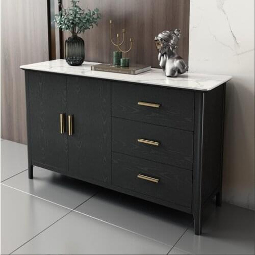 Rock board solid wood sideboard, modern simple sideboard, marble sideboard, wine sideboard