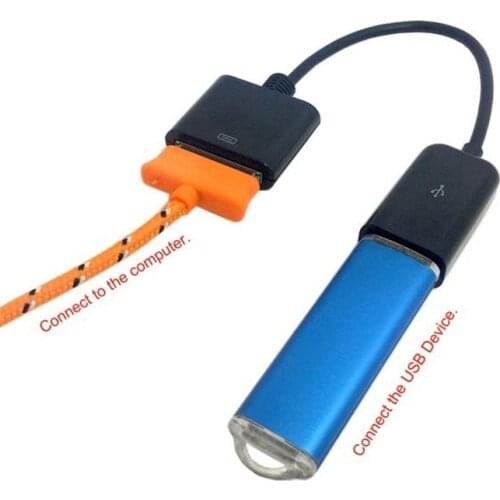 Black & White For iPhone 4S iPad Docking 30pin Female to USB 2.0 Female Data Charge Cable 10cm