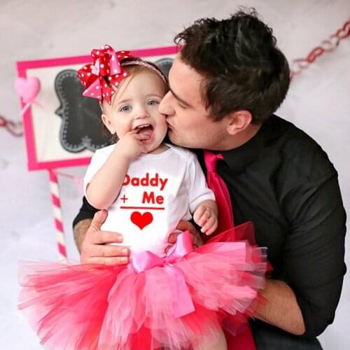 Daddy+me=love Baby girl valentines romper outfit 1st valentines day jumpsuit newborn boys girls Cute clothes Party Wear