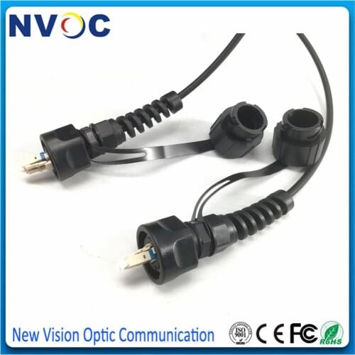 IP67 2Cores ODVA-LC Duplex 150M MM 50/125 Multimode OM3-150 5.0mm LSZH Black 2C Fiber Optic Patch Cord Cable with PCD310 Reel