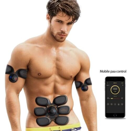 EMS Wireless Muscle Stimulator Newest Phone App Control Timulator Belt Fitness Exercise Machine for Abdomen Muscle Arms Leg