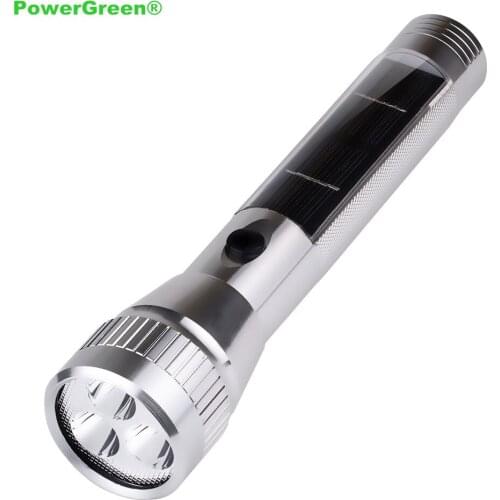 PowerGreen Emergency Power Bank Solar Torch 2000mAh Micro USB Solar LED Flood Light Flashlight Solar Lamp for Outdoor Using