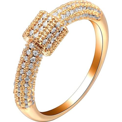Hainon Luxury Rings Jewelry White Color Inlay Cubic Zirconia Unique Shaped Rings for Women Wedding Engagement Size 6-10
