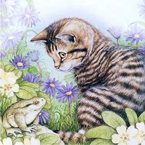 Full round diamond painting embroidery cat mosaic diamond dotz animals rhinestone picture puzzle toy drawing wall decor frog