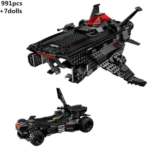Creative DC Superhero Flying Fox Batmobile Airlift Attack Building Blocks Model Kit Compatible With Bricks Kids Toys Boys Gifts