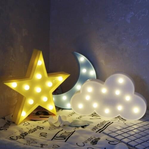 Star Light Cloud Moon Night Light LED 3D Light Gift Toy For Baby Children Night Light Tolilet Lamp Bedroom Decor Indoor Lighting