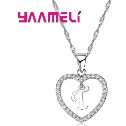 New Arrival Letters Necklace For Women/Girls 925 Serling Silver Trendy Crystal Jewelry Pendnat Necklaces High Quality