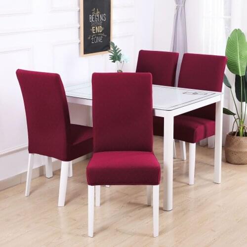 Solid Jacquard Rhombus Lattice Dining Chair Cover Slipcover Case Stretch Kitchen Chair Seat Hotel Banquet Elastic Chair Covers