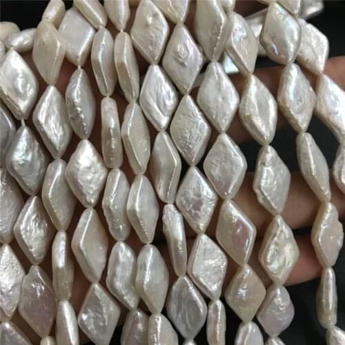 Wholesales Genuine Freshwater Natural white biwa reborn keshi pearl Necklace Loose beads 14"