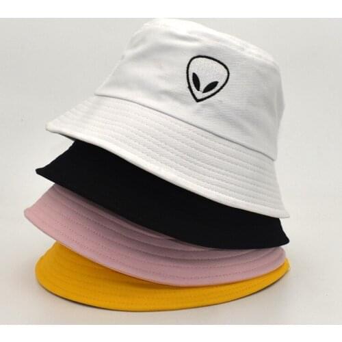 Alien Hip Hop Embroidered Womens Bucket Hat European American Mens Street Dance Basin Cap Couple Beach Sunshade Sun Hats