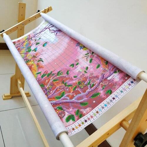 Protable Wooden Embroidery Lap Stand Hoop Adjustable Table Floor Stand Cross