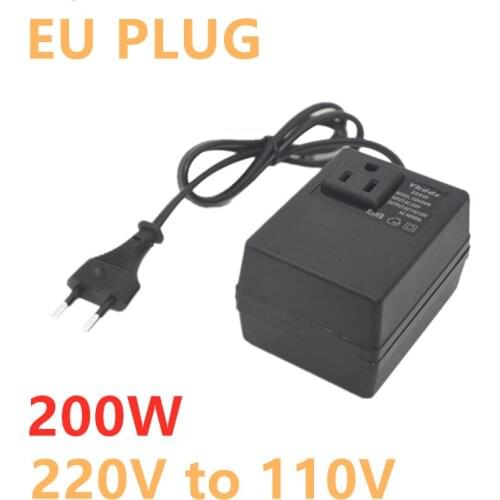 200W Voltage Converter Transformer 220V To 110V Step Down Travel Portable Household Hotel EU Plug Voltage Transformer Converter