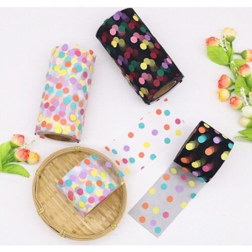 6cm/13cm Colorful Dot Mesh Hair Bows for Girls Multi-layer Kids Hair Clips Beautiful HairPin Handmade Hairgrips Hair Accessories