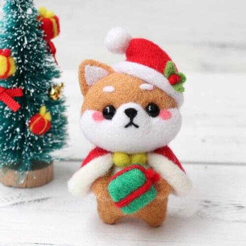 Handmade Pets Toy Doll Wool Felt Needle Poked Kitting DIY Cute Animal Dog Panda Rabbit Wool Felting Package Non-Finished