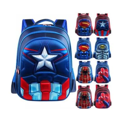 Fashion Batman Captain America Boy Girl Children Kindergarten Teenager School bags Kids Student Backpacks Bookbag