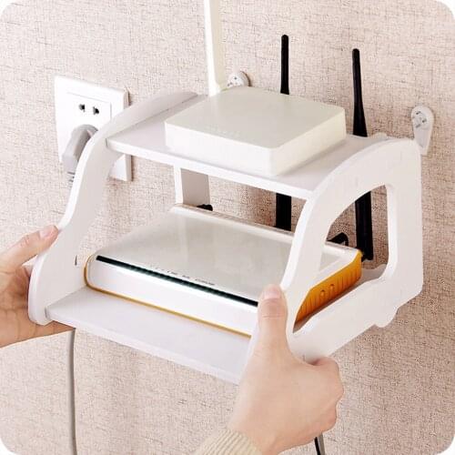 Set Top Box Carrier Router Holder Floating Shelf Storage Rack Organizer