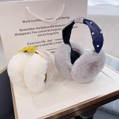 2020 warm girls winter Korean version of lovely cold earmuffs, red mesh earmuffs, antifreeze and windproof Plush ear bag