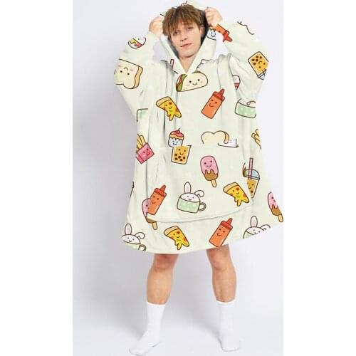 Hoodie Sweatshirt For Women Men Oversize Hoody Sweatshirt Blanket Coat Comfy Pullover TV Christmas Warm Homewear hooded