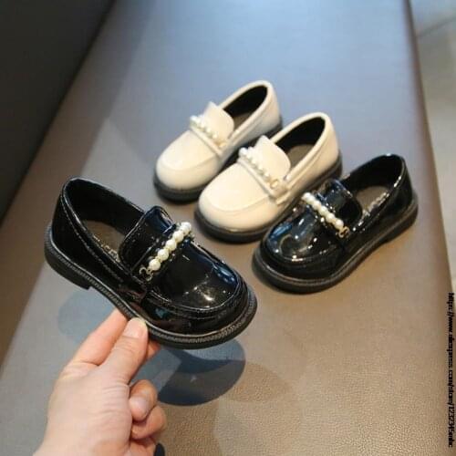 Disney Children Flats Fashion beads Boys Girls Leather shoes Classic Vintage Kids Single shoes Loafers Performance shoes