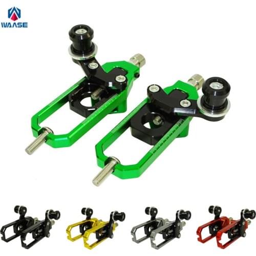 Waase waase Ninja ZX10R Left & Right Chain Adjusters with Spool Tensioners Catena For Kawasaki Ninja ZX-10R ZX10R 2008 2009 2010