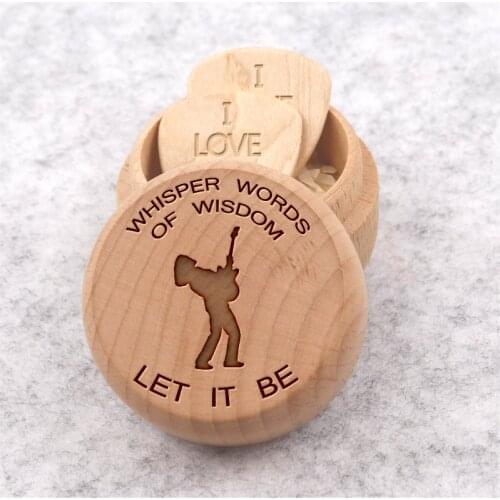 1pc Customized Guitar Picks Accessories Box Wooden Personlized Guiter Plectrum Gift For Lover Son Dad Husband Mediator Cases