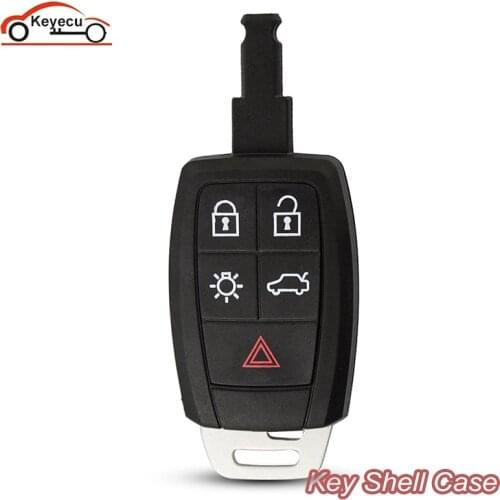 KEYECU Replacement Remote Car Key Shell Case Fob 5 Buttons for Volvo C30 C70 S40 V50 2008 2009 2010 2011 FCC ID: KR55WK49259