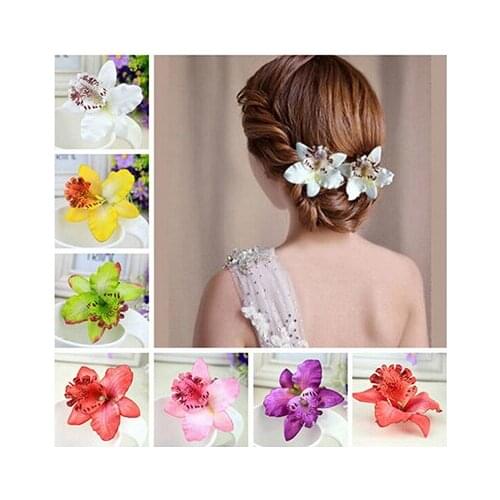 1 PC Fashion Multicolor Rose Flower Bridal Hair Clip Hairclips Hairgrips Elegant Hairpin Wedding Party Accessories