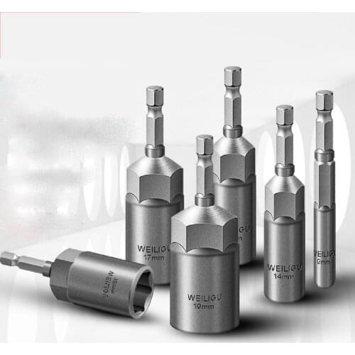 1Pcs Non-magnetic Hex Socket Sleeve Bit Nut Driver for Power Drills Impact Drivers Hand Drills Tools Length 80mm Depth 30mm